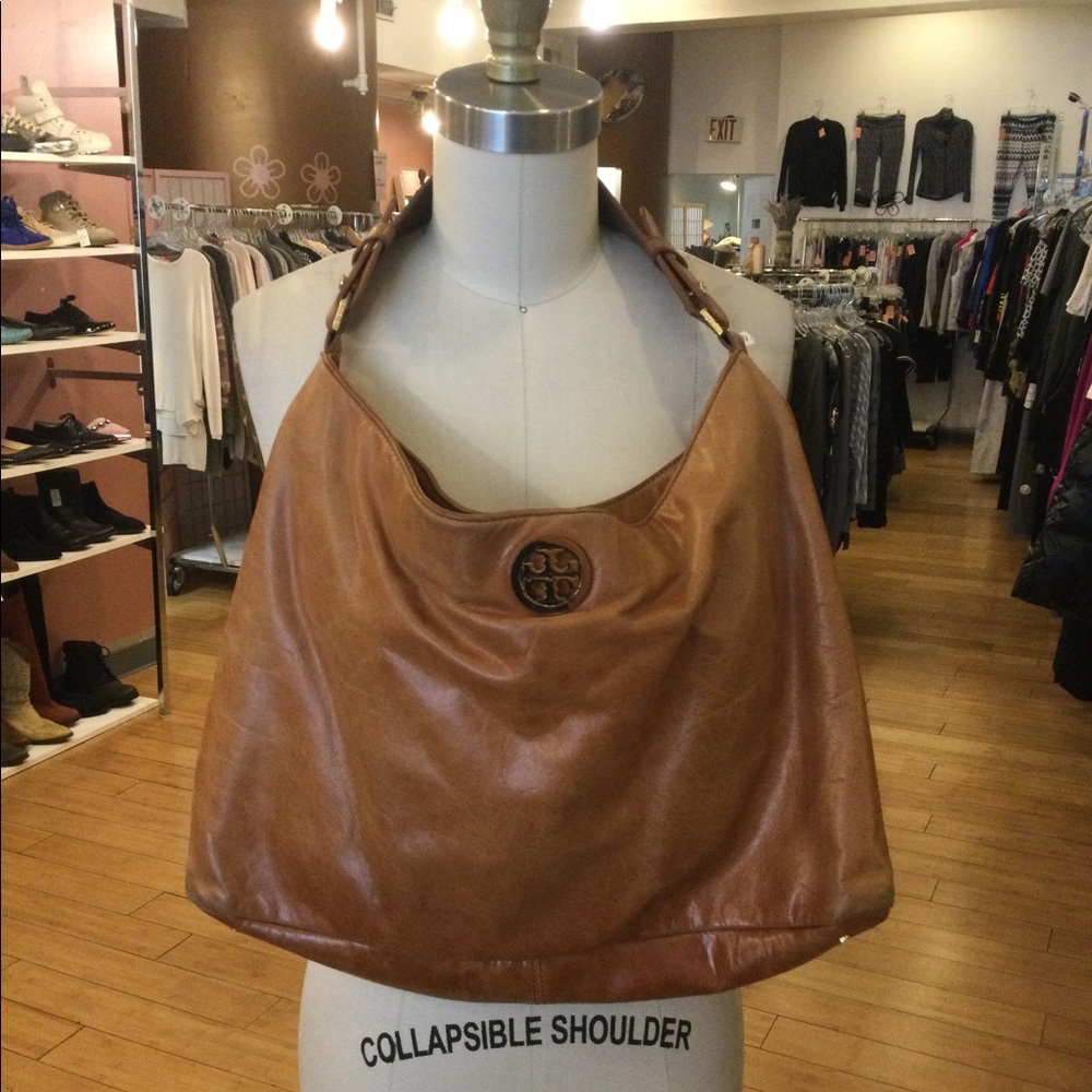 Tory Burch cognac leather hobo